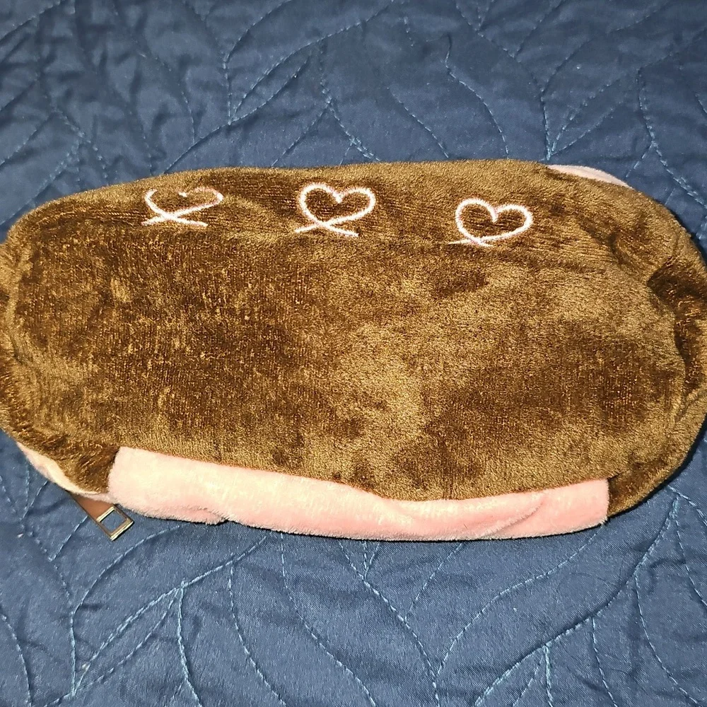 Pink Cherry Plush Pencil Case Cosmetic Pouch